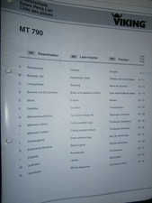 VIKING tracteur tondeuse MT790 MT 790 : catalogue de pièces 2001