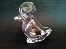 VIDE POCHE FORME CANARD CRISTAL VANNES LE CHATEL FRANCE 1960 HAUT 12.5 CM