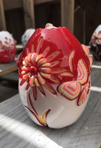 Candle carved wax decor - decor, home