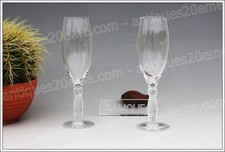 Set de 2 flûtes en cristal de Lalique, modèle Louqsor - Champagne flutes