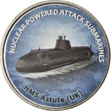 [#787967] Moneda, Zimbabue, Shilling, 2020, Sous-marins - HMS Astute, SC, Níquel