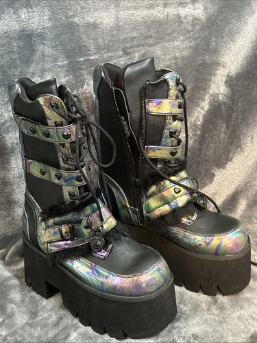 Demonia ashes 120 black faux - demonia,