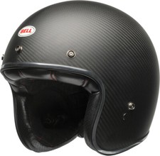 Bell Custom 500 Carbone Solide Casque De Moto (Noir Mat/Carbone) Taille: XL (61)