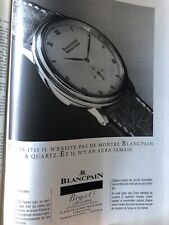 ◕ Publicité Vintage Advertising Luxe Montre BLANCPAIN Répétition◕ Octobre 1988 ◕