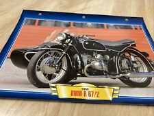 BMW 600 R67/2 1953 fiche carte moto passion collection Atlas