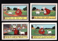 SUNBONNET LOT 4 POSTCARDS 1908/12 - MARY AND HER LAMB - AMERICAN PC AUSTEN - 18