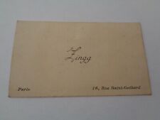 RARE CARTE DE VISITE JULES EMILE ZINGG - PEINTRE