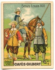 CHROMO CAFE GILBERT HISTOIRE SOUS LOUIS XVI TEXTE AU DOS FORMAT 4 x 5.5 cm
