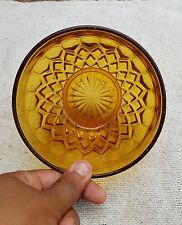 Vintage Original Ancien Unique Mandala Design Ambre Verre Bol Belgique Rare GL7