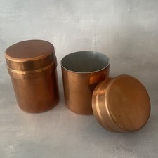 Duo de pot boite cuisine épices aluminum alu recouvert de cuivre Haut. ~11.5cm