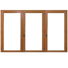 Fenêtre Bois 3 Vantaux H125 X L180 Côtes Tableau + Poignée (ref 010220f9) Gd Men