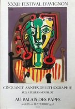 PICASSO AFFICHE ORIGINALE 1978 LITHOGRAPHIE PALAIS DES PAPES MOURLOT SPADEM