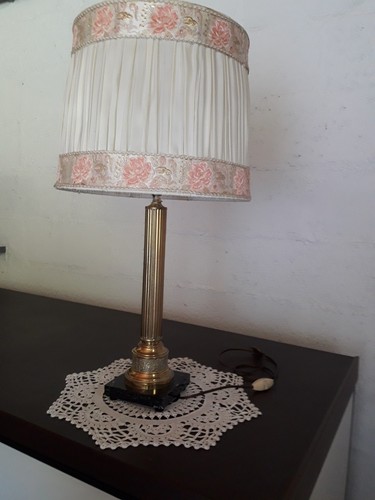Lampe cuivre sur socle - sur, en