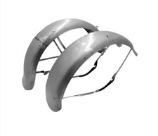 SET DE GARDE-BOUE AVANT ET ARRIÈRE ACIER HARLEY DAVIDSON WLA MODEL 1942 À PAR...