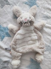 Doudou Lapin beige gris blanc
