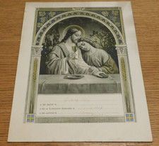 1947 IMAGE PIEUSE souvenir de la communion JESUS calice SIGNE E.MEIER alsace
