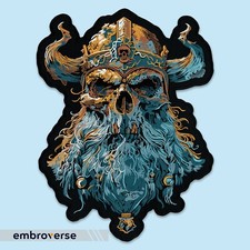 Viking Skull Embroidered Large