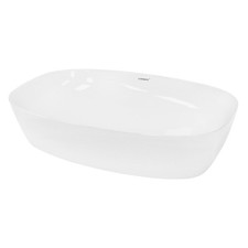 Vasque à poser salle de bain lavabo bol ovale blanc en céramique 605x380x180 mm