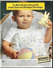 PUBLICITE ADVERTISING  1982  DESCAMPS   draps linge de maison