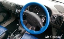 Couvre Volant En Cuir Italien De Haute Qualité Royal Blue Pour Peugeot 206 Neuf