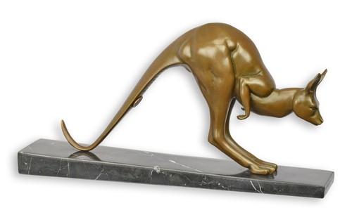 Sculpture bronze kangourou - sculpture,