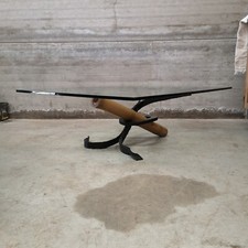 rare table basse italienne roche bobois fer forgé et bambou vintage 1980