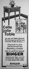 PUBLICITÉ SINGER JOLIE TABLE