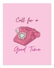 Téléphone rose rétro art