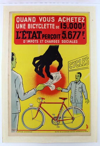 Affiche vélo ancien insolite - vélo,