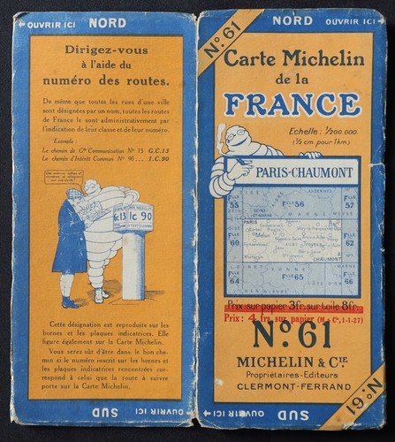 Carte 1926 michelin paris - 1926,
