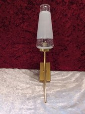 Applique vintage en métal doré et tulipe en verre