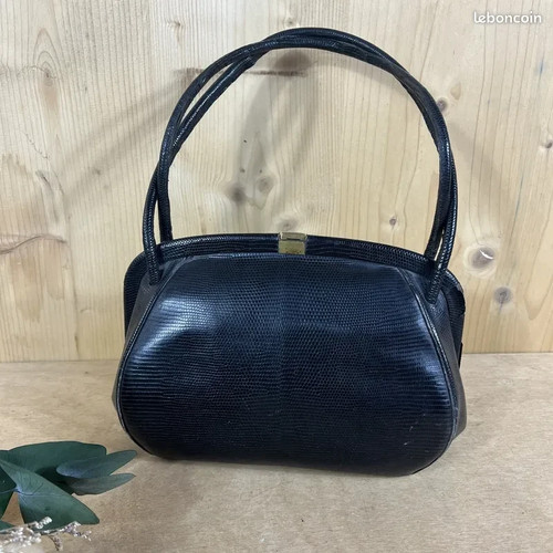 Sac main cuir noir - sac, à