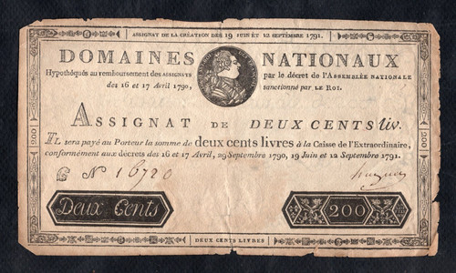 Assignat 200 livres 1791 - livres,