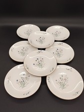Lot 8 assiettes à dessert Digoin Sarreguemines-Modèle Myosotis-Véritable Opaque