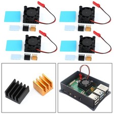 4x Carré Ventilateur & radiateur Kit de refroidissement Pour Raspberry Pi 4B'