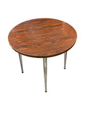 ANCIENNE TABLE RONDE DESIGN ANNÉE 70 DESSUS FORMICA
