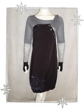 Robe Fantaisie Gris Noir Multi Matières  Mod. Mélody   2026 Taille 3  / 40 - 42