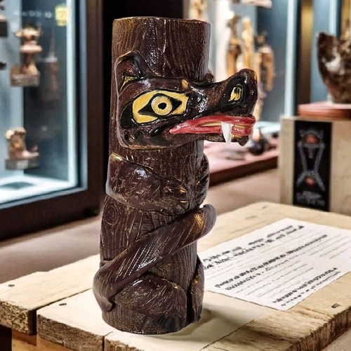 Handmade timber wolf totem - timber,