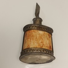 Ancienne Fiole A Parfums & En Os Cerclé De Metal& Moines Bouddhistes  & XIXeme