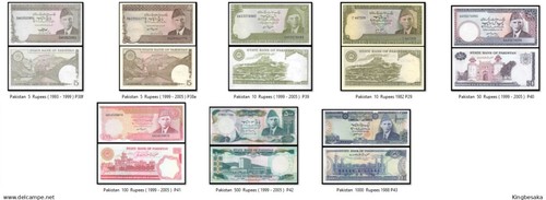 Pakistan full banknotes set - pakistan,