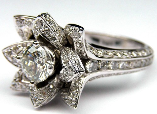 Bague fiançailles lotus - bague, de
