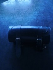 Sacoche cuir boudin Harley biker custom gothique