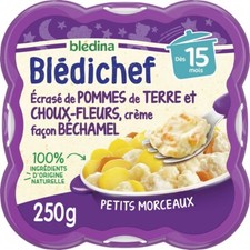 lot 3 BLEDINA Blédichef Ecrasé de pommes de terre et choux-fleurs dès 15 m 250 g
