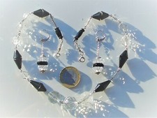 LOT / BEAUX BIJOUX ANCIENS ART DECO en ARGENT Pç Sanglier / COLLIER 42cm + B.O