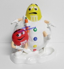 distributeur M&M's boule de neige rouge jaune objet publicitaire bonbons mms TBE