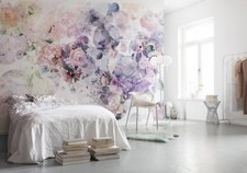 Violet Floral Photo Papier Peint 368x248 CM Fleurs Mural pour Filles Chambre