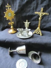 ANCIEN RARE JOUET EDUCATION RELIGIEUSE ENSEMBLE LITHURGIQUE ART POPULAIRE XIXe