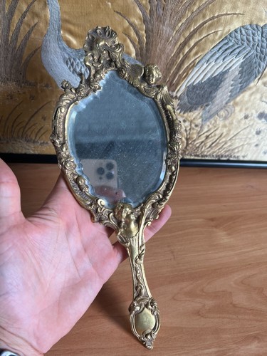Miroir face main xix eme - &, a
