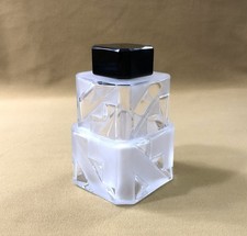 CRISTALLERIE DE NANCY ancien flacon à parfum ART DECO en cristal dépoli et noir