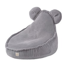 Fauteuil Pouf Oreilles d'Ours pour Bébé Enfants Velours Côtelé Gris 68x45